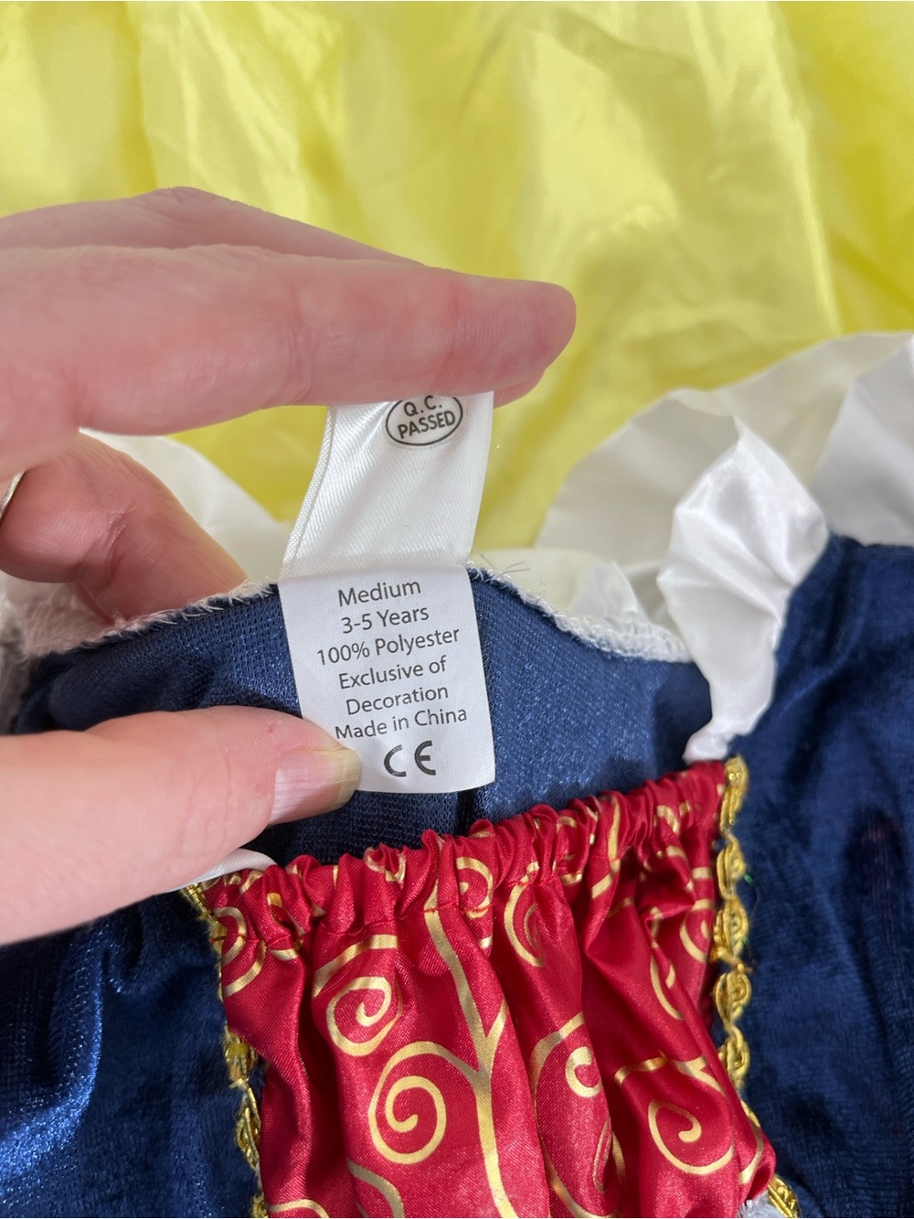 Girls' Classic Snow White Princess Costume - Red, Blue & Yellow - Picture 3 of 4